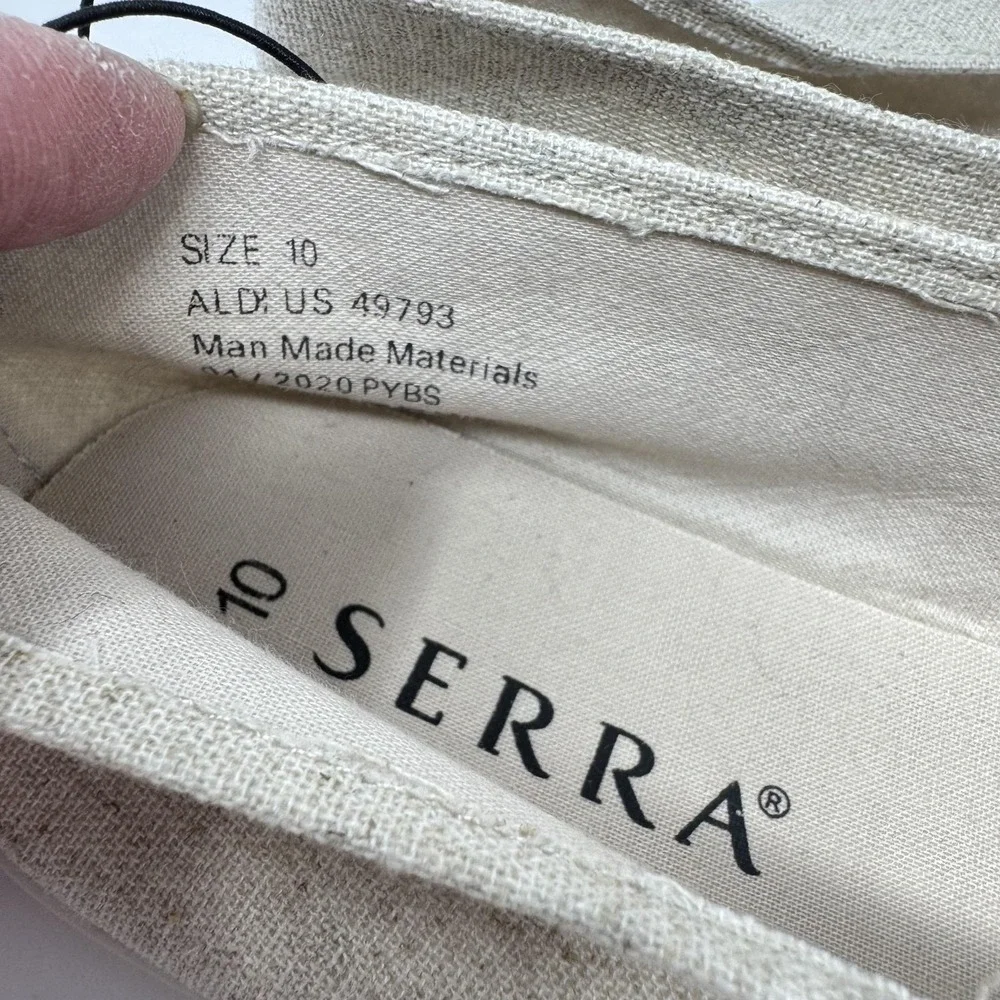 Serra Shoes Womens Size 10 Beige Canvas Slip On Flats Casual Lightweight Travel